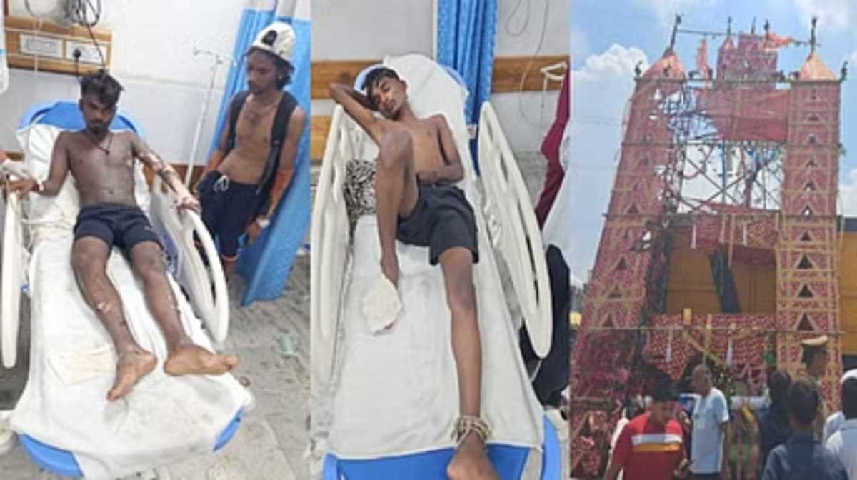 मेरठ में बड़ा हादसा, हाईटेंशन लाइन से टकराई 24 फीट ऊंची कांवड़, सात झुलसे